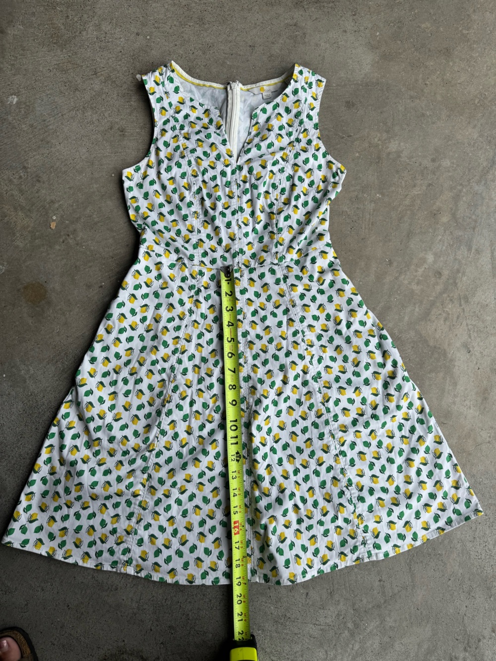 Boden Lemon Print A Line Sun Dress 4 Stretch Cotton Cottagecore Coastal Whimsy - Picture 14 of 14